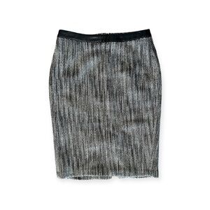 The Limited straight wool blend skirt black white sz 2 XS